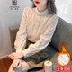 AEMAPE半高領(lǐng)加絨打底衫女秋冬裝2025秋季新款洋氣內(nèi)搭襯衫長袖上衣 杏色加絨 L 建議105-115斤