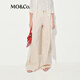 MO&Co.牛仔褲2025夏新品阿蘇特染棉質(zhì)復(fù)古潑墨點(diǎn)高腰闊腿褲MBE2JEN009 米杏色 XS /XS