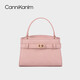 CANNIKANLM官方正品鱷魚(yú)紋手提凱莉包女2025新款高級質(zhì)感通勤單肩斜挎包 肉桂粉（鱷魚(yú)紋）