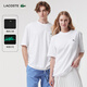 LACOSTE法國鱷魚(yú)男女同款情侶寬松休閑圓領(lǐng)短袖T恤|TH2748 3YD/白色 M /175