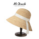 Mr DUCK優(yōu)雅赫本風(fēng) 進(jìn)口特細1分4級拉菲草帽漁夫帽 海邊戶(hù)外旅游遮陽(yáng)帽女 本草/象牙飄帶（馬達加斯加拉菲草）-MS56386 S（52-54cm，小頭圍拍）