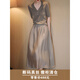 布力潘真絲半身裙子女高檔中年時(shí)尚氣質(zhì)夏季垂感輕盈高腰桑蠶絲字中長(cháng)裙 珠貝灰 M