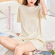 浪莎女士睡衣女夏季薄款涼感柔順絲滑慵懶風(fēng)舒適家居服可外穿2026米色