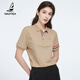 NAOTIEA納奧蒂爾小帆船短袖POLO衫女2025年夏季新款休閑運動(dòng)T恤大碼上衣 杏色 L （ 建議100-110斤）