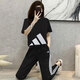 阿迪達(dá)斯 （adidas）女裝運(yùn)動(dòng)套裝25新款舒適透氣時(shí)尚寬松短袖T恤梭織收口長褲兩件套 JG8736和JI8313 XL/170