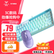 狼蛛（AULA）F3061機械手感鍵盤(pán) 有線(xiàn)mini小鍵盤(pán) RGB背光鍵盤(pán)臺式電腦筆記本辦公游戲鍵盤(pán) 藍色【RGB版】+【無(wú)線(xiàn)鼠標+鼠標墊】