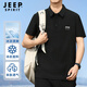 JEEP SPIRIT短袖POLO衫男冰絲速干短袖男夏季寬松運動(dòng)休閑t恤男 黑色3XL