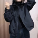 燕潯休閑外套女2025春秋新款女裝寬松百搭小個(gè)子短款外套女顯瘦上衣女 藏青色 L 建議100-120斤