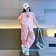 舟喜女童夏季短袖休閑運動套裝2025新款韓范潮酷女大童洋氣網(wǎng)紅夏裝 粉色套裝 160 【建議身高 150-160cm 】