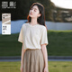 香影白色t恤短袖女2025夏新款棉質(zhì)體恤半袖圓領(lǐng)寬松休閑愛心上衣 米白 M 160/84A/95-110斤