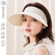 玖慕（JIUMU）亞麻防曬帽女士遮陽帽太陽帽空頂帽涼帽夏季登山遮臉防紫外線帽子