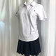 2025新款夏天正肩短袖T恤女刺繡polo夏季日系學(xué)院百搭學(xué)生上衣服 白色 XL 【建議116-135斤】