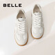百麗（Belle）散文詩復(fù)古德訓(xùn)鞋女簡約百搭情侶同款休閑鞋B0992AM5 【翟瀟聞同款】灰色-女款 37 (235mm)