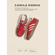 CAMILA KSENIA阿甘鞋女士2025年新款冬季時(shí)尚百搭厚底德訓鞋紅色系休閑運動(dòng)鞋子 紅色 36