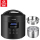 愛(ài)德（aide）316不銹鋼內(nèi)膽4L電壓力鍋0涂層全自動(dòng)智能多功能雙膽電高壓鍋無(wú)涂層電飯煲電飯鍋家用蒸煮4-5-6人 4L黑色(超厚316不銹鋼單膽+單蒸籠) 4L