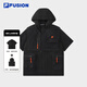 FILA FUSION斐樂潮牌男子梭織上衣兩件套2025夏新款休閑寬松襯衫 正黑色-BK 2XL 185/104A/XXL