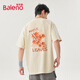 班尼路（Baleno）純棉t恤男夏季港風(fēng)潮流青少年2025新款重磅復(fù)古休閑男士短袖百搭
