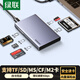 綠聯(lián)USB3.0CF讀卡器五合一多功能  支持SD/TF/CF/MS/M2卡多卡同讀 適用電腦相機(jī)記錄儀監(jiān)控存儲(chǔ)內(nèi)存卡