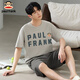 PAUL FRANK大嘴猴情侶睡衣男純棉短袖短褲夏季可愛卡通大碼可外穿家居服套裝