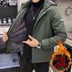 PINFULU冬季休閑棉服夾克男裝潮流外套棉衣男士秋冬季棉襖衣服冬裝棉衣男 軍綠 XL (推薦體重130-145斤)