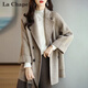 拉夏貝爾（La Chapelle）毛呢短外套女裝2025年春秋新款韓版寬松時(shí)尚小個(gè)子外套風(fēng)衣上衣女 卡其色 M