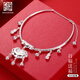 老銀匠寶寶長命鎖項(xiàng)圈s999足銀鎖新生嬰兒兒童節(jié)禮物滿月周歲男女銀項(xiàng)圈 百福送福 999足銀約35.5g可刻字
