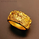 RSRDDY老鳳凰正品黃金色饕餮盛宴古法戒指男士時(shí)尚個(gè)性潮流霸氣指環(huán) 饕餮盛宴戒指/美碼9號同款同款