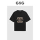 GXG男裝商場(chǎng)同款字母繡花短袖T恤24年夏 黑色 180/XL