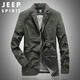 JEEP SPIRIT吉普官方牌休閑西裝男裝中年2025春秋款戰地西服純棉夾克外套 軍綠 4XL