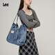 Lee牛仔單肩包女2026新款大容量托特包女士野餐包學(xué)生通勤挎包背包 復古牛仔藍