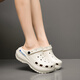 PointZerone增高6CM涼鞋女小個(gè)子洞洞鞋女防臭防滑外穿厚底光輪云朵涼拖鞋女 白色升級版 6厘米增高 36-37 適合36-37的腳