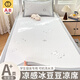 南極人冰絲涼席床單夏季宿舍單人床冰絲席可機洗折疊水洗豆豆軟席三件套 抱抱熊-灰【涼而不冰 親膚透氣】 90x200cm單件涼席