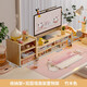 松園洛曼森臺式電腦增高架顯示器亞克力桌面置物架筆記本支架辦公桌收納神器 組合雙層竹木色+大小收納架62+25 組裝