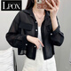 LPOX防曬衣女夏季短款防曬衣女外套時(shí)尚小外搭薄款披肩長(zhǎng)袖時(shí)尚防曬衣 黑色 2XL _130-145斤