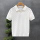 倉石一樹(shù)聯(lián)名設計商務(wù)休閑高端冰絲短袖男士polo衫夏季款翻領(lǐng)白色定制T恤 白色 XL