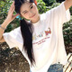 哈魯?shù)霞兠薨咨珗A領(lǐng)短袖T恤女夏季2025新款韓版寬松慵懶風(fēng)正肩半袖上衣 白色100%純棉 M 【80-100斤】