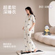 靜韻【深睡衣70】超柔軟涼感睡衣熊貓叭叭夏短袖情侶家居服套裝女