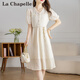 拉夏貝爾（La Chapelle）短袖雪紡連衣裙女裝2025年夏季新款時(shí)尚短款法式小個(gè)子夏天裙子 米白色 M