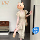 JZDZ法式氣質v領波點連衣裙子女夏季2025新款小飛袖海邊度假收腰長裙 波點裙【今年流行/氣質/冷淡風/ M 45/55kg