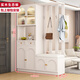 傲墨軒歐式實(shí)木鞋柜進(jìn)門(mén)入戶(hù)隔斷屏風(fēng)玄關(guān)柜家用客廳鞋柜掛衣架一體靠墻 實(shí)木奶油白+兩門(mén)+長(cháng)140 右換鞋凳