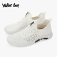 Walker Shop休閑鞋男2025新款軟底軟面輕薄透氣舒適百搭輕便健步運動鞋 白色 40