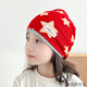 萌夫秋冬季新款韓版兒童堆堆帽雙層撞色寶寶帽子男女童純棉卡通套頭帽 星星-紅色 【適合2-8歲左右】