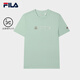 FILA 斐樂官方男子針織短袖衫2025夏新款簡約商務(wù)上衣基礎(chǔ)休閑T恤 田園綠-LG L 175/96A/L