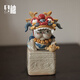 貝柚景德鎮(zhèn)手捏貓貔貅香插倒流香爐創(chuàng)意香爐中式新茶寵 龍與貓 泡泡魚  款一(高約16cm