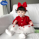 DISNEY迪士尼童裝嬰兒衣服秋裝女童公主裙韓版紅色周歲禮服裙 裙子 80 cm