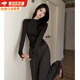 CEENIU防曬衣女士2025新款透氣速干長(zhǎng)袖外套夏季修身運(yùn)動(dòng)開衫瑜伽服上衣 曜石黑 【立領(lǐng)款】 M （80-110斤）