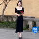 JZDZ赫本風(fēng)黑色氣質(zhì)名媛連衣裙子女夏2025新款茶歇法式梨形身材長(zhǎng)裙秋 【黑色】【茶歇法式連衣裙/黑色 商場(chǎng)同款 M 45/55kg 商場(chǎng)同款