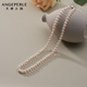 天使之淚淡水珍珠項鏈S925銀小米珠鎖骨鏈年輕款百搭可疊戴生日禮物送女生 5-6mm元寶扣【近圓/強光】