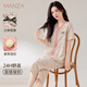 瑪倫薩睡衣女夏季2025新款可外穿棉短袖印花薄款V領(lǐng)套頭女士家居服