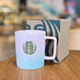 星巴克（Starbucks）杯子粉綠漸變銅章馬克杯辦公室女生大容量送禮咖啡高顏值陶瓷水杯 粉綠漸變單杯原裝盒